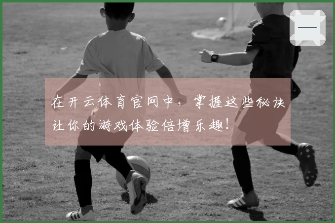 在开云体育官网中，掌握这些秘诀让你的游戏体验倍增乐趣！